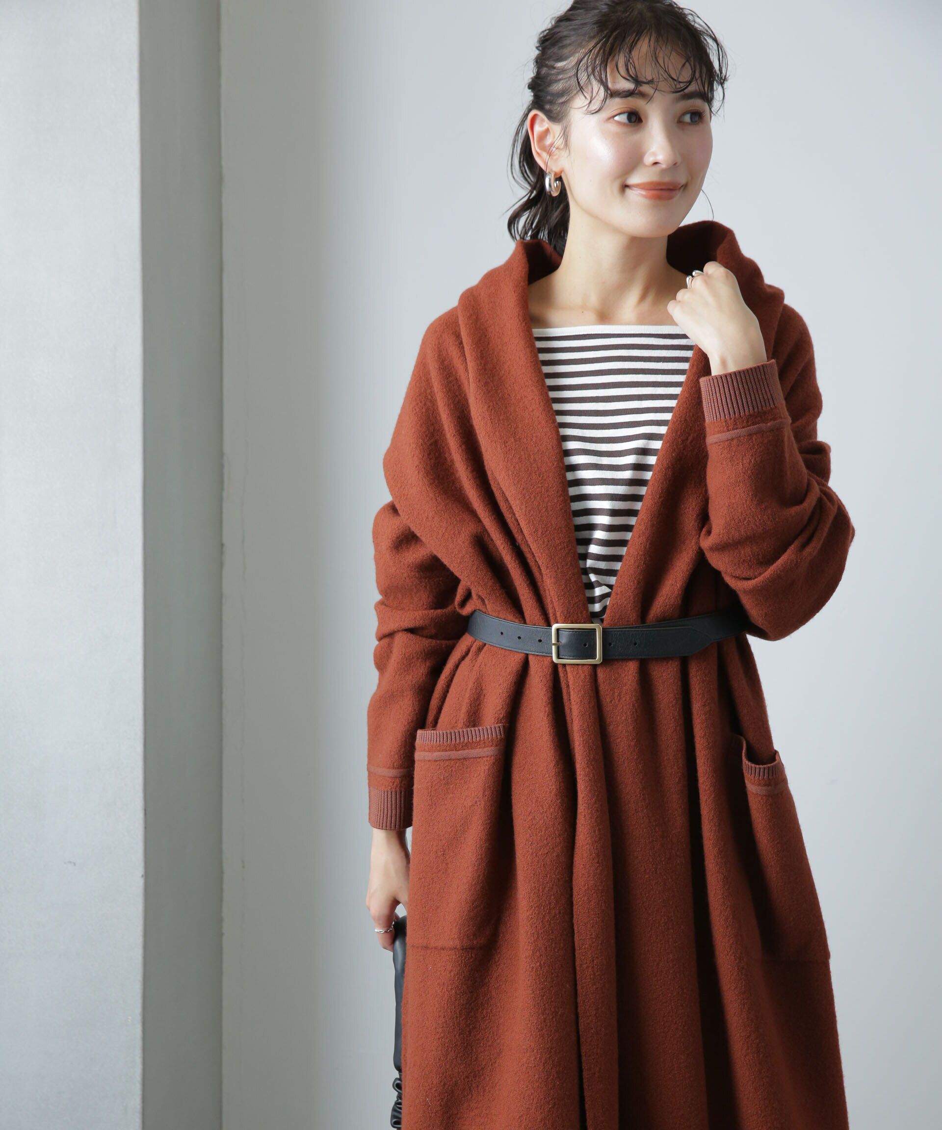 nano･universe「ウール圧縮ニットガウン」|ニット・セーター|