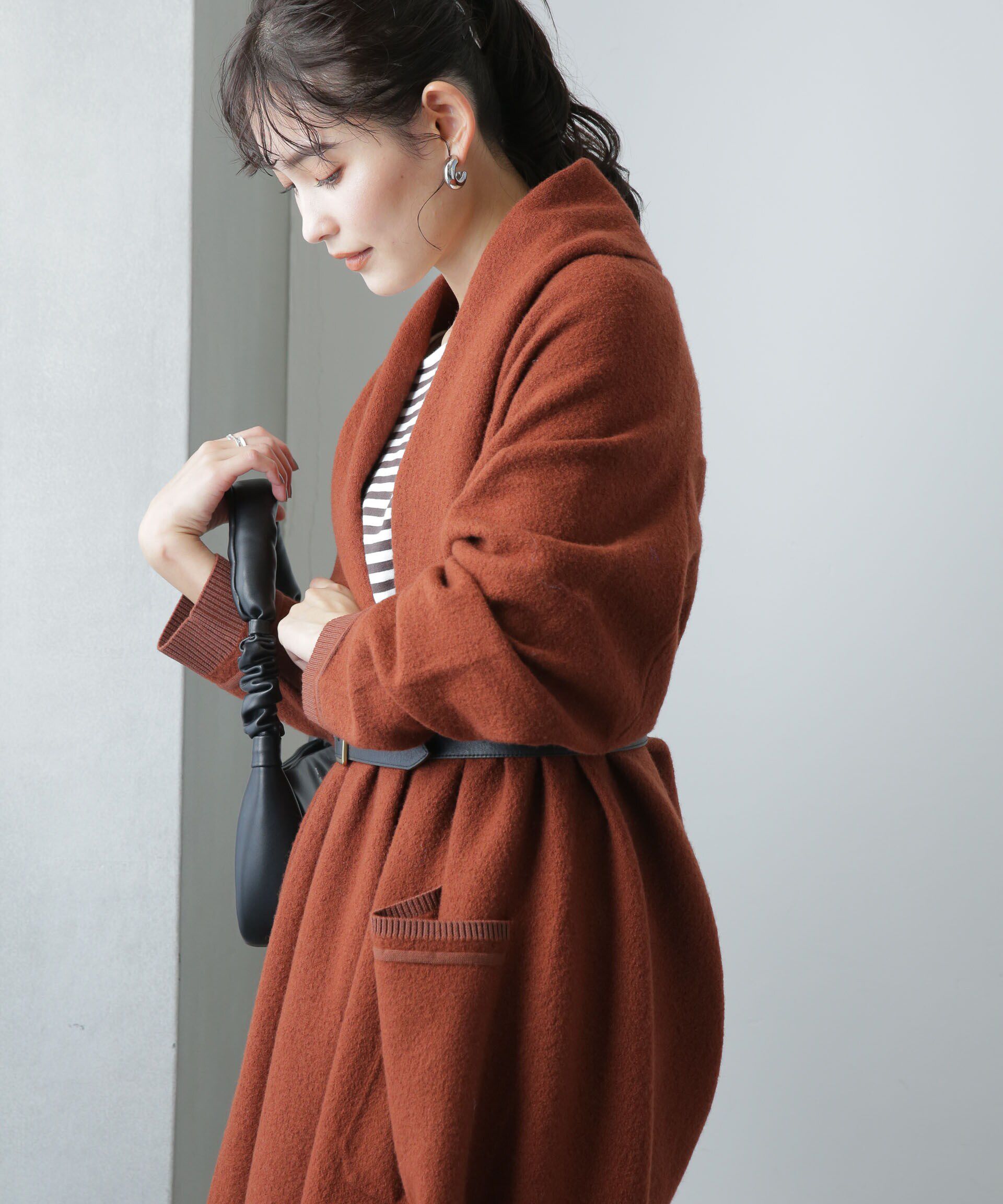 nano･universe「ウール圧縮ニットガウン」|ニット・セーター|