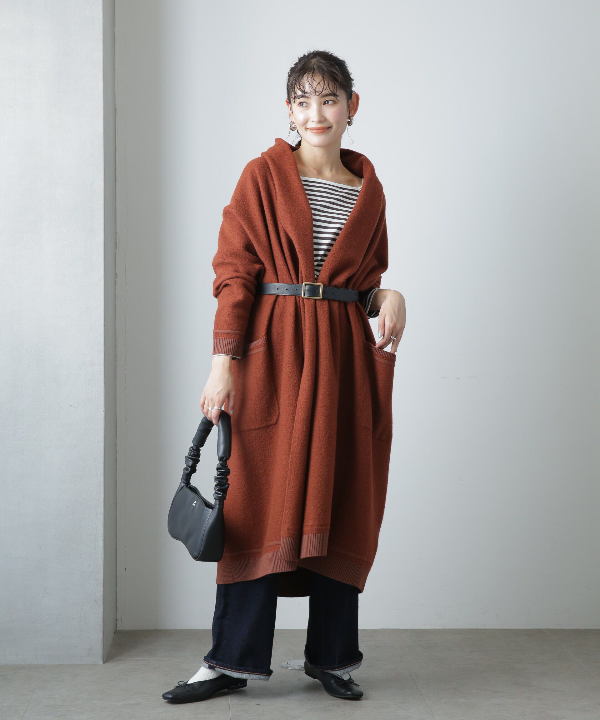 nano･universe「ウール圧縮ニットガウン」|ニット・セーター|