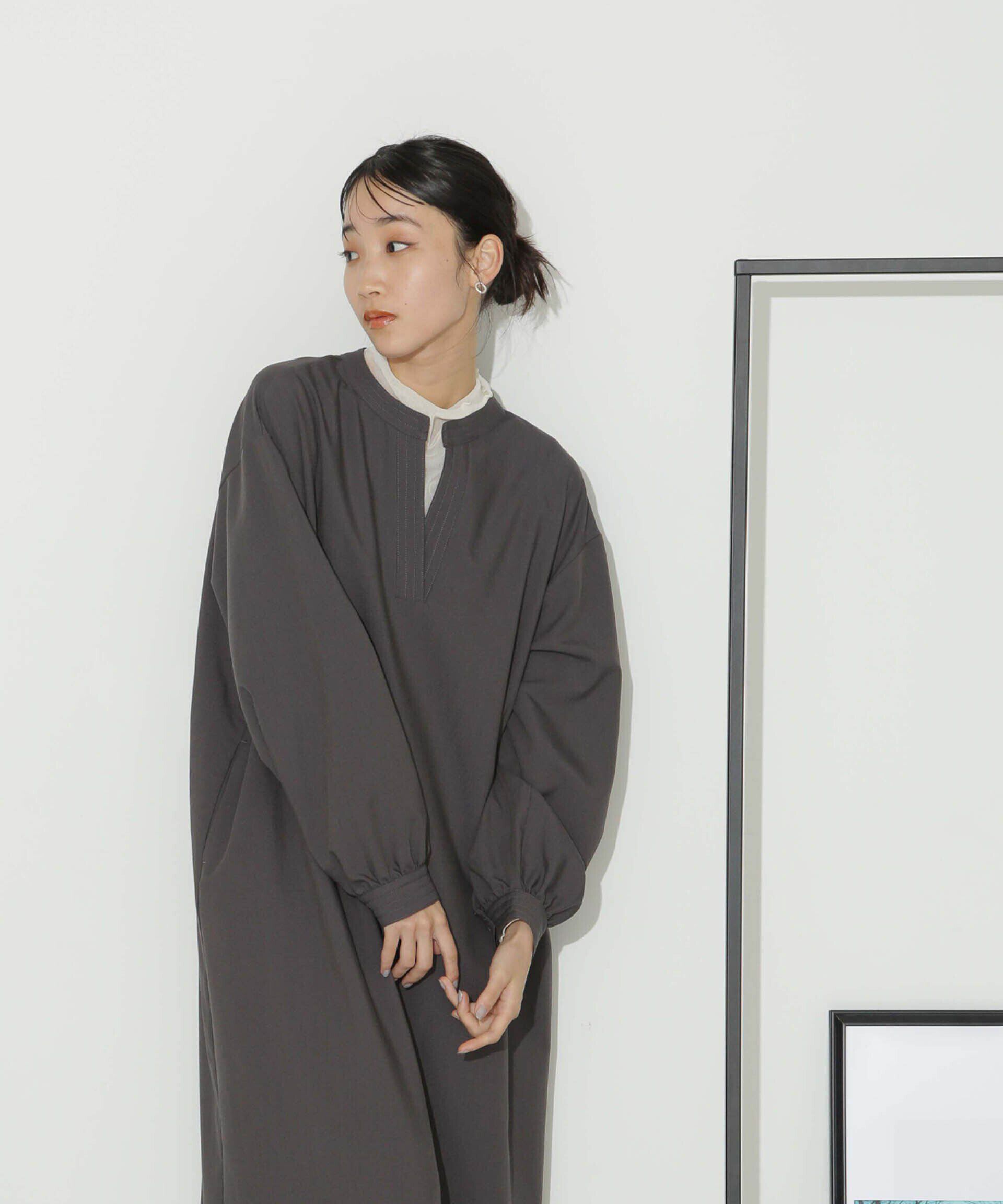 nano･universe「ハイカウントツイルバンドカラースキッパーワンピース」|ワンピース|