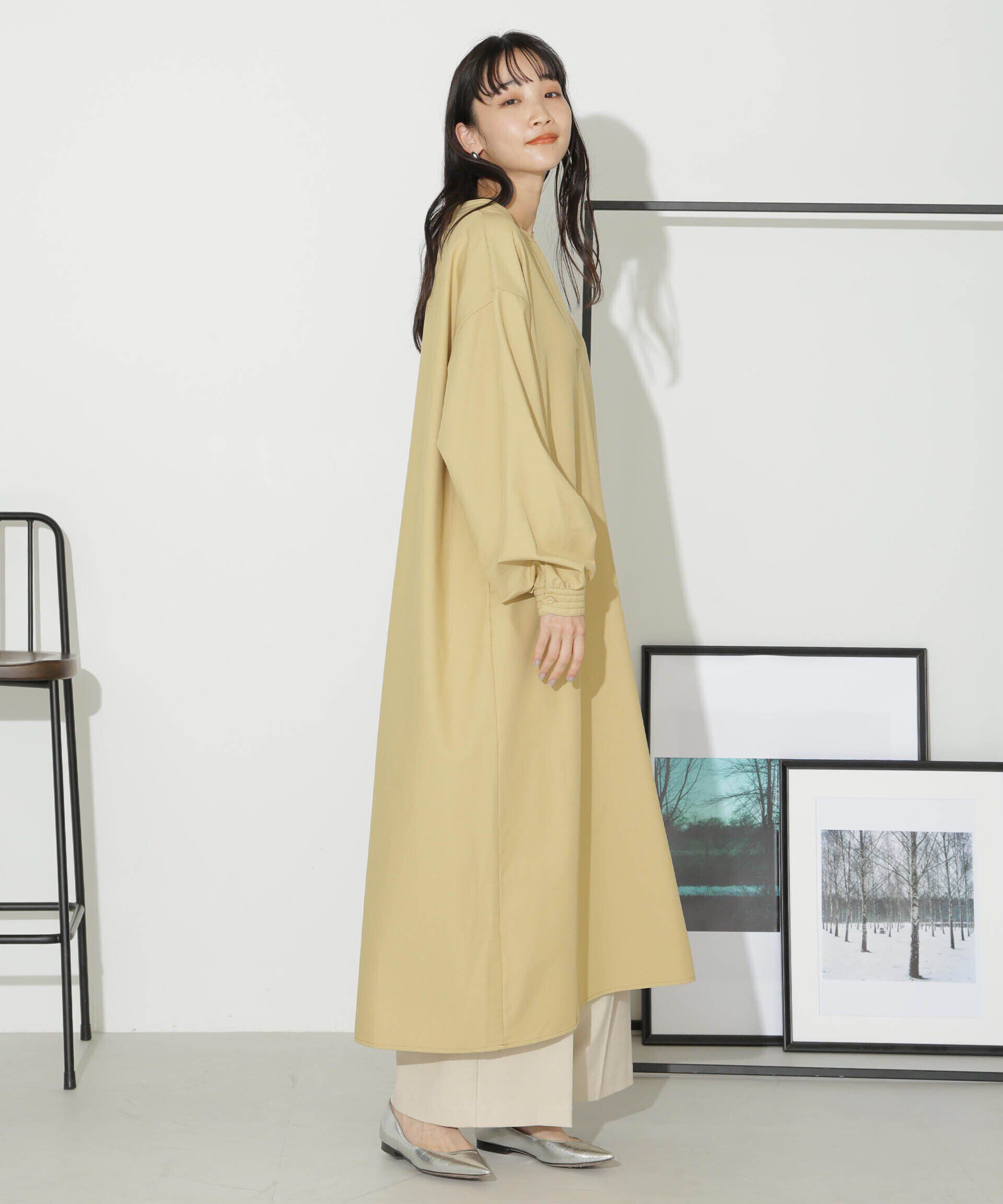 nano･universe「ハイカウントツイルバンドカラースキッパーワンピース」|ワンピース|