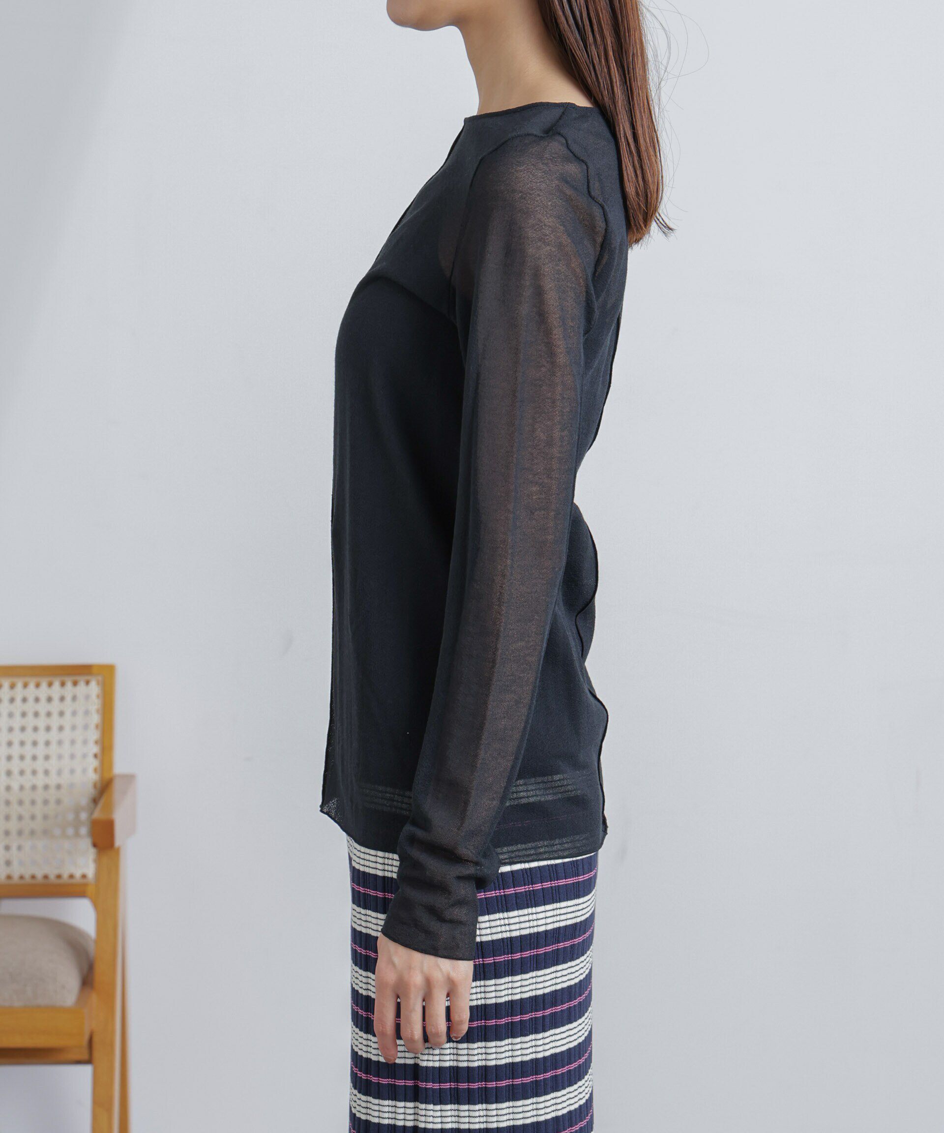 nano･universe「梨地シアーカットトップス」|Tシャツ・カットソー|