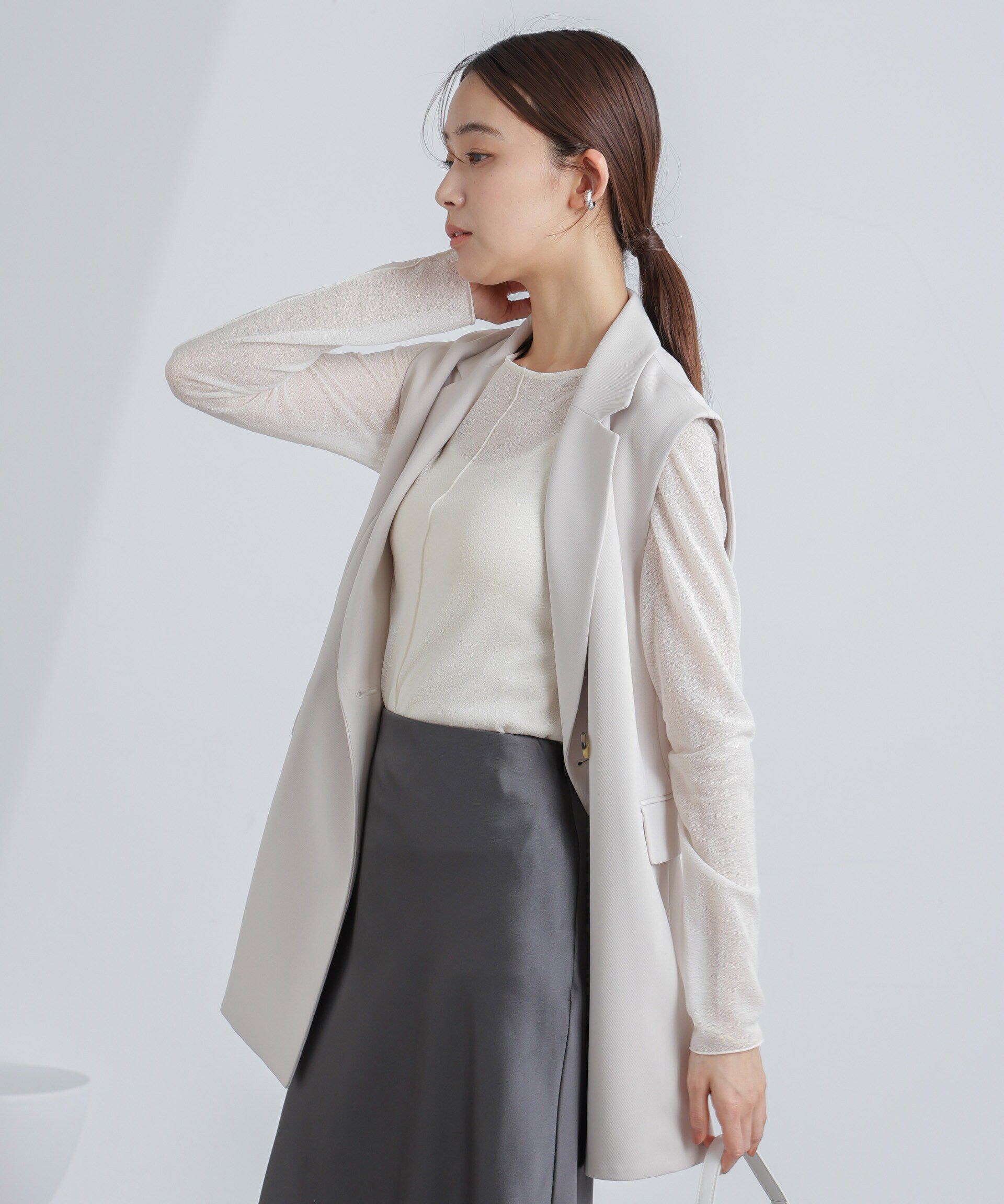 nano･universe「梨地シアーカットトップス」|Tシャツ・カットソー|