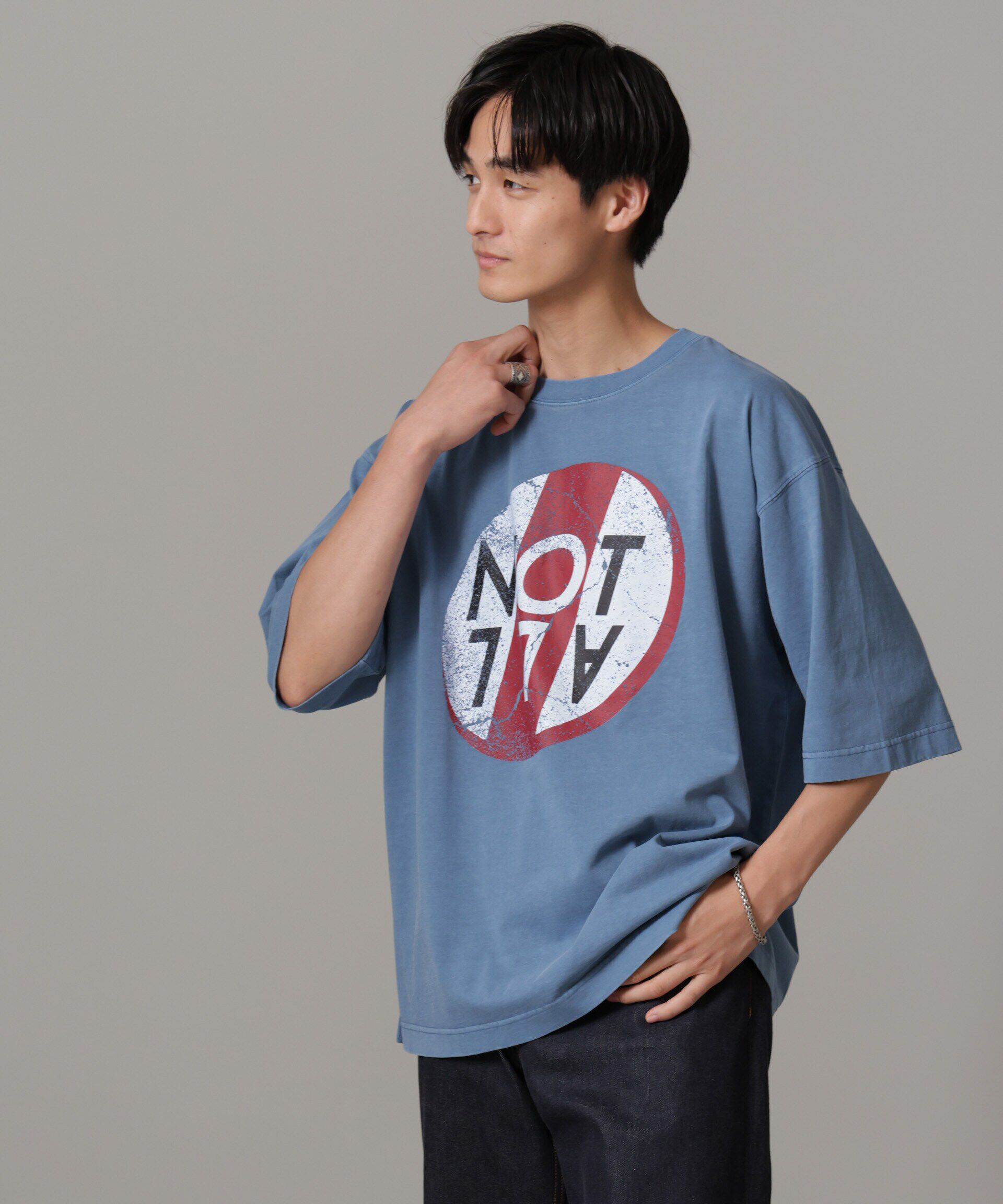 nano･universe「「NOT ALL」オーバーダイTシャツ 半袖」|Tシャツ・カットソー|