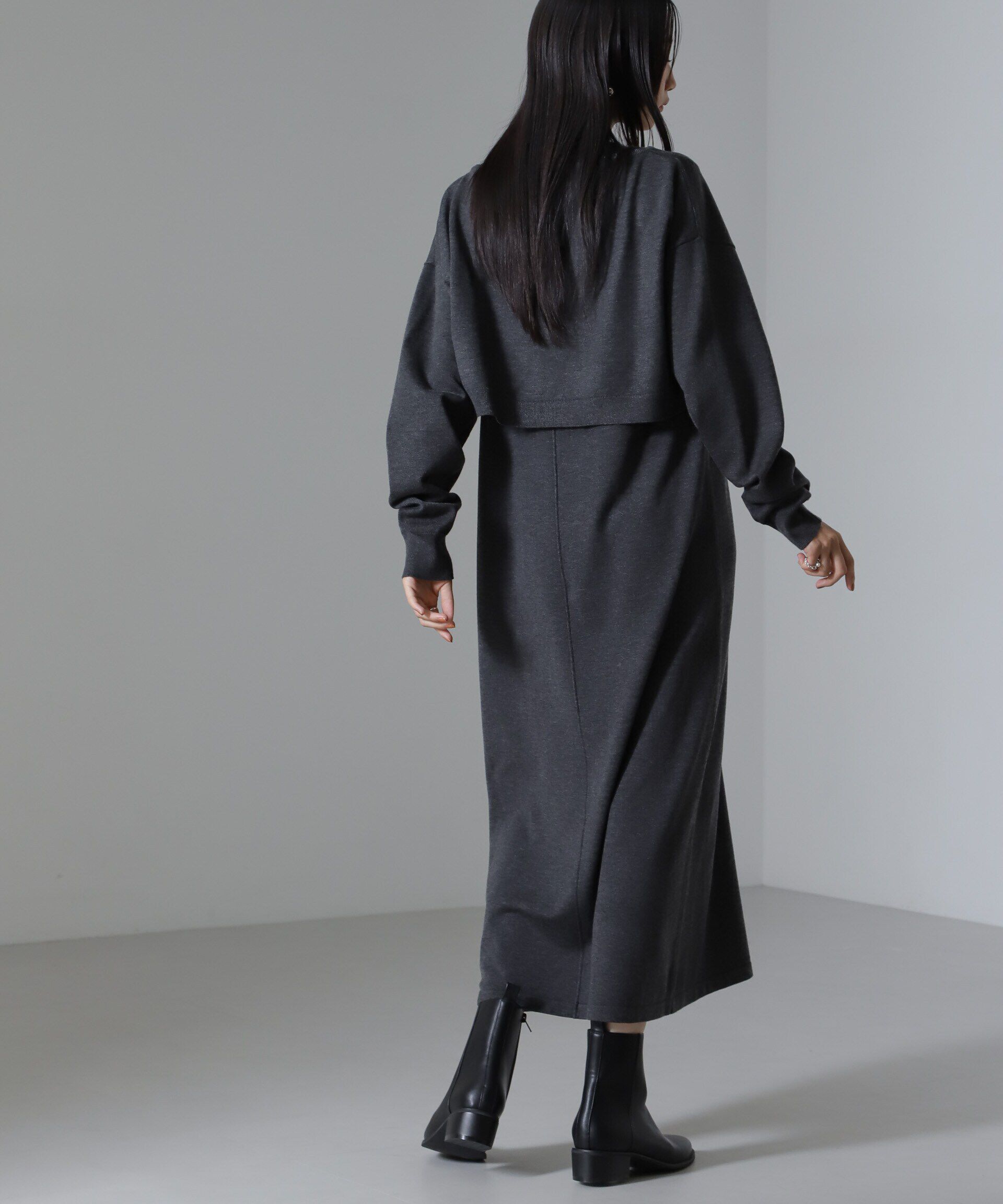 nano･universe「クロップドニットセットワンピース 24AW」|ワンピース|