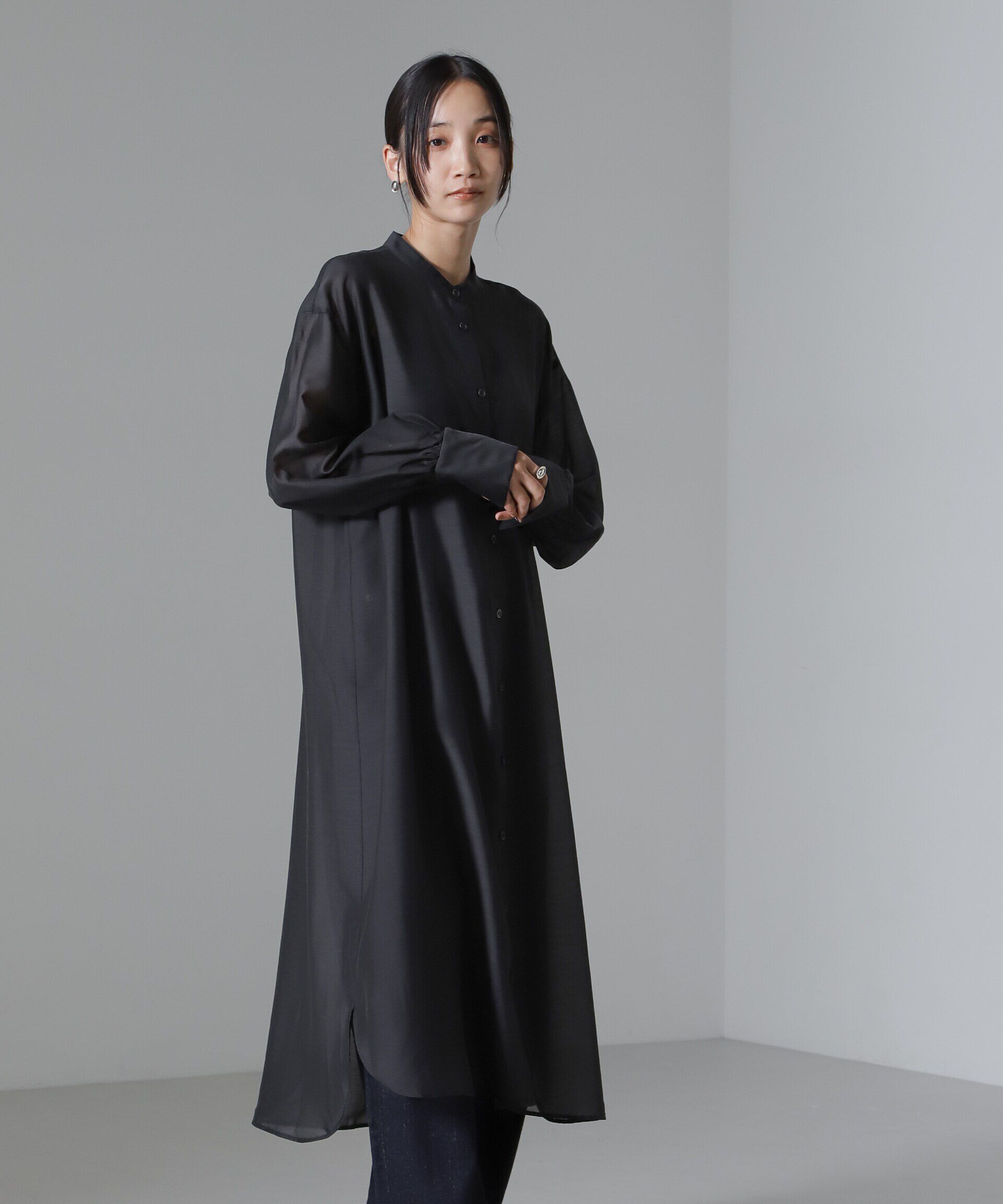 nano･universe「シアーマキシシャツワンピース」|ワンピース|