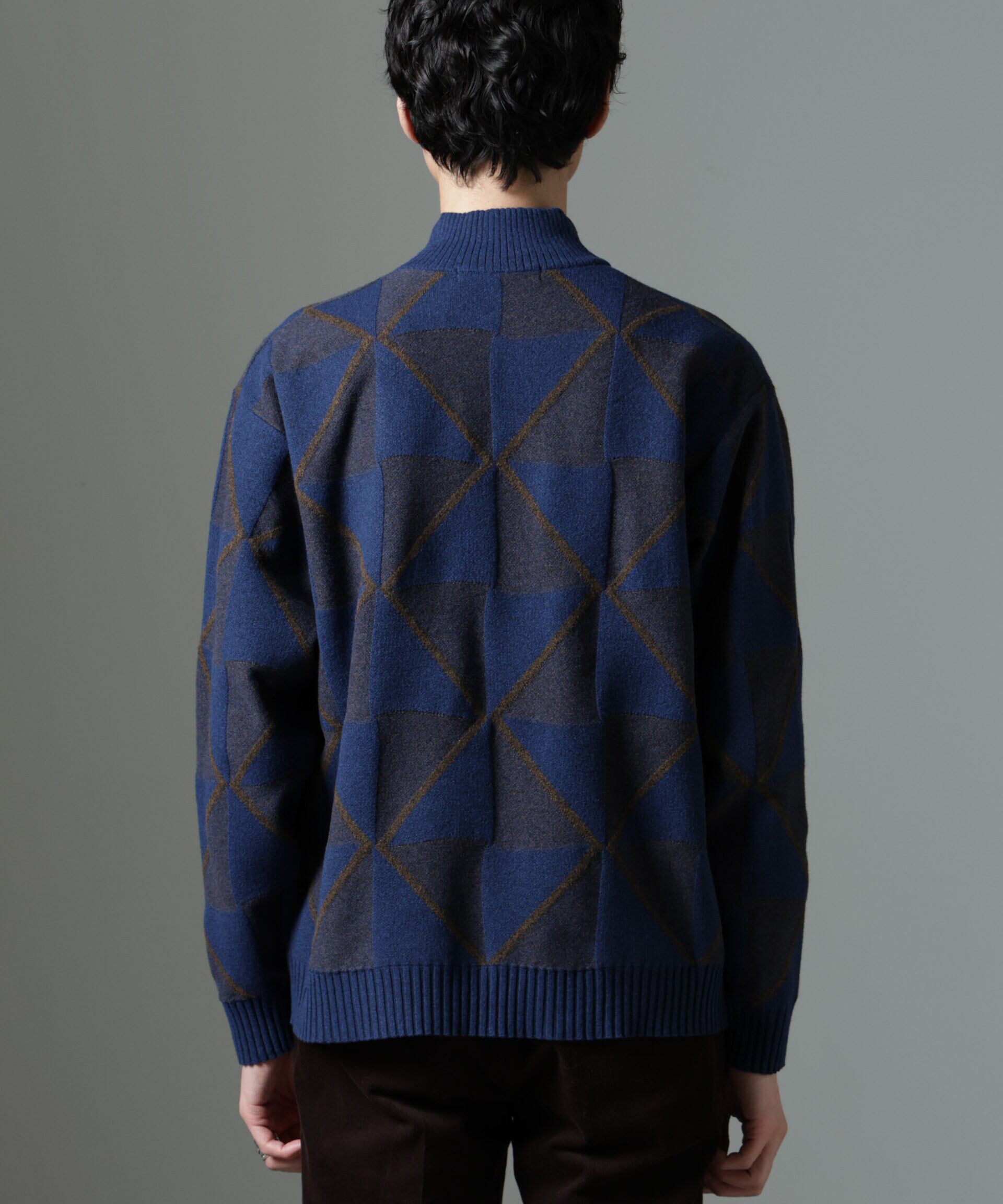 nano･universe「WEB限定/ダイヤ柄ハイネックニット」|ニット・セーター|