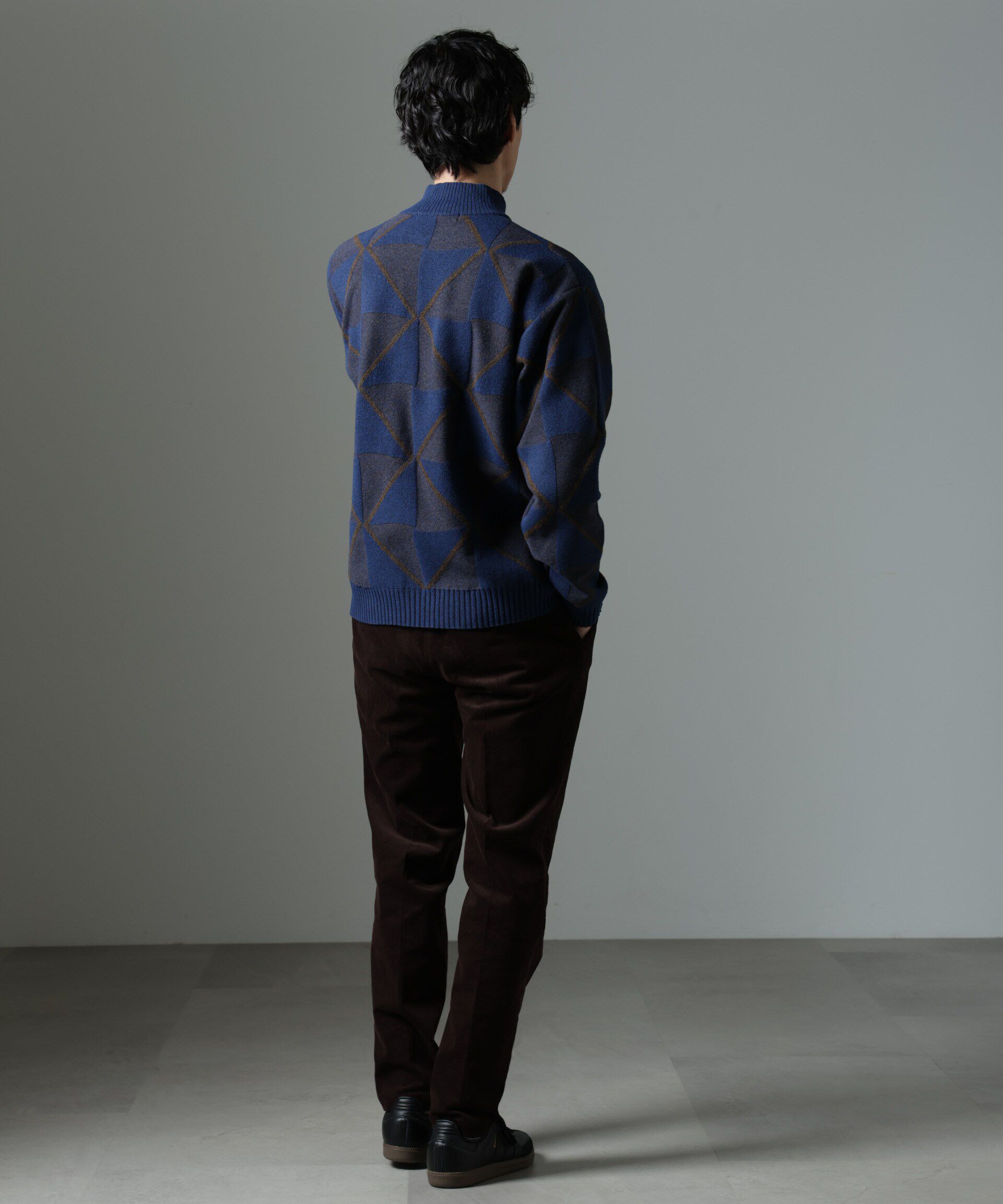 nano･universe「WEB限定/ダイヤ柄ハイネックニット」|ニット・セーター|