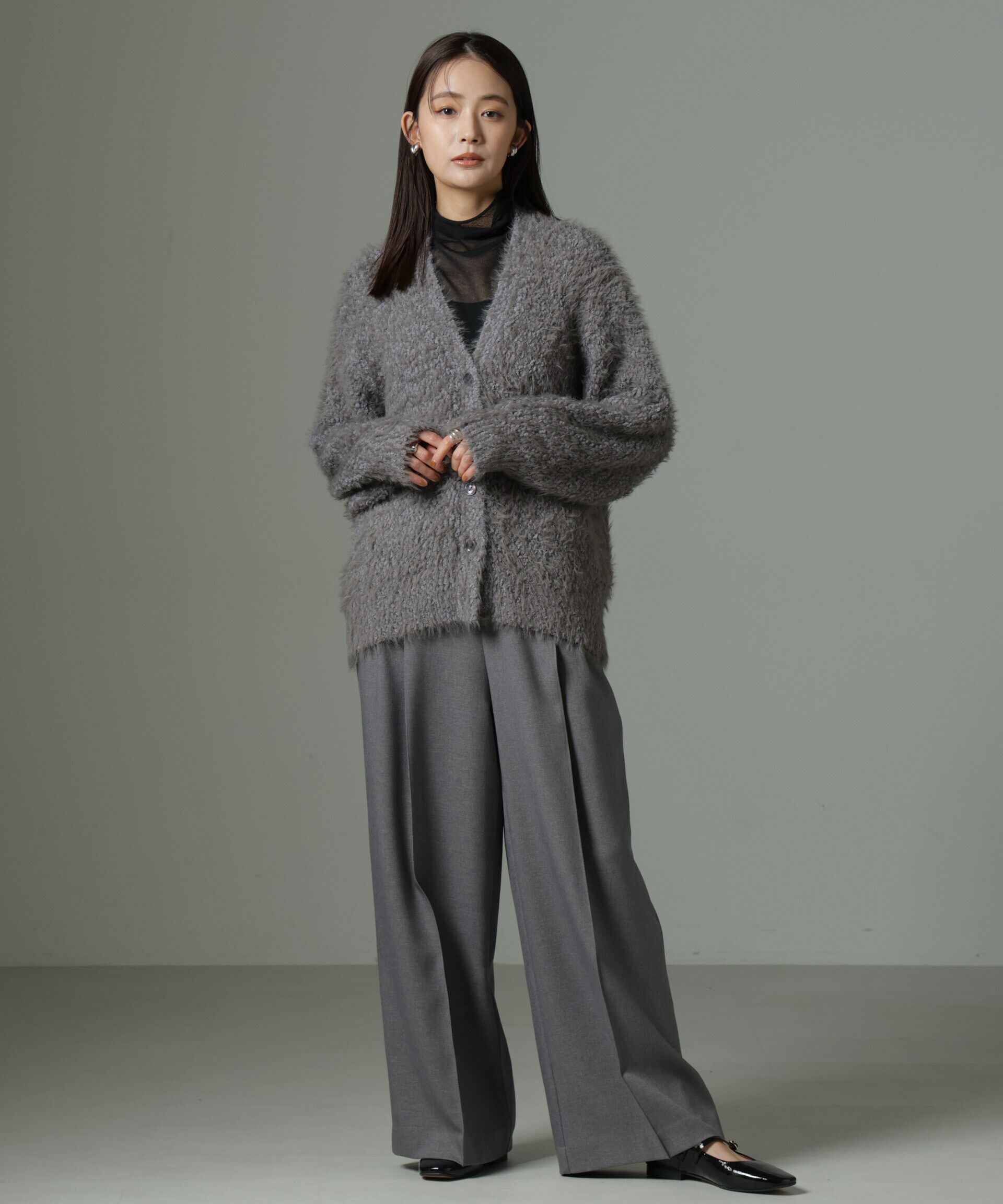 nano･universe「ファンシーシャギーカーディガン」|ニット・セーター|