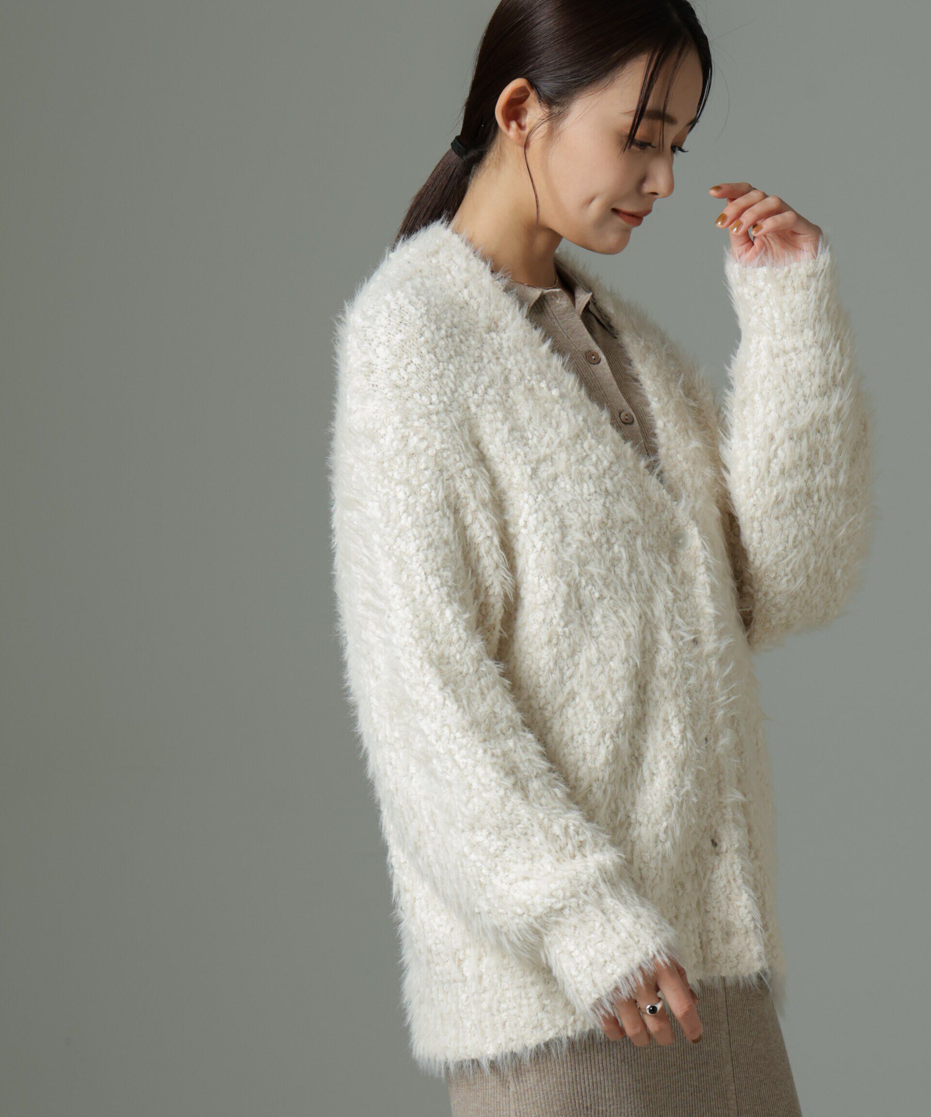 nano･universe「ファンシーシャギーカーディガン」|ニット・セーター|