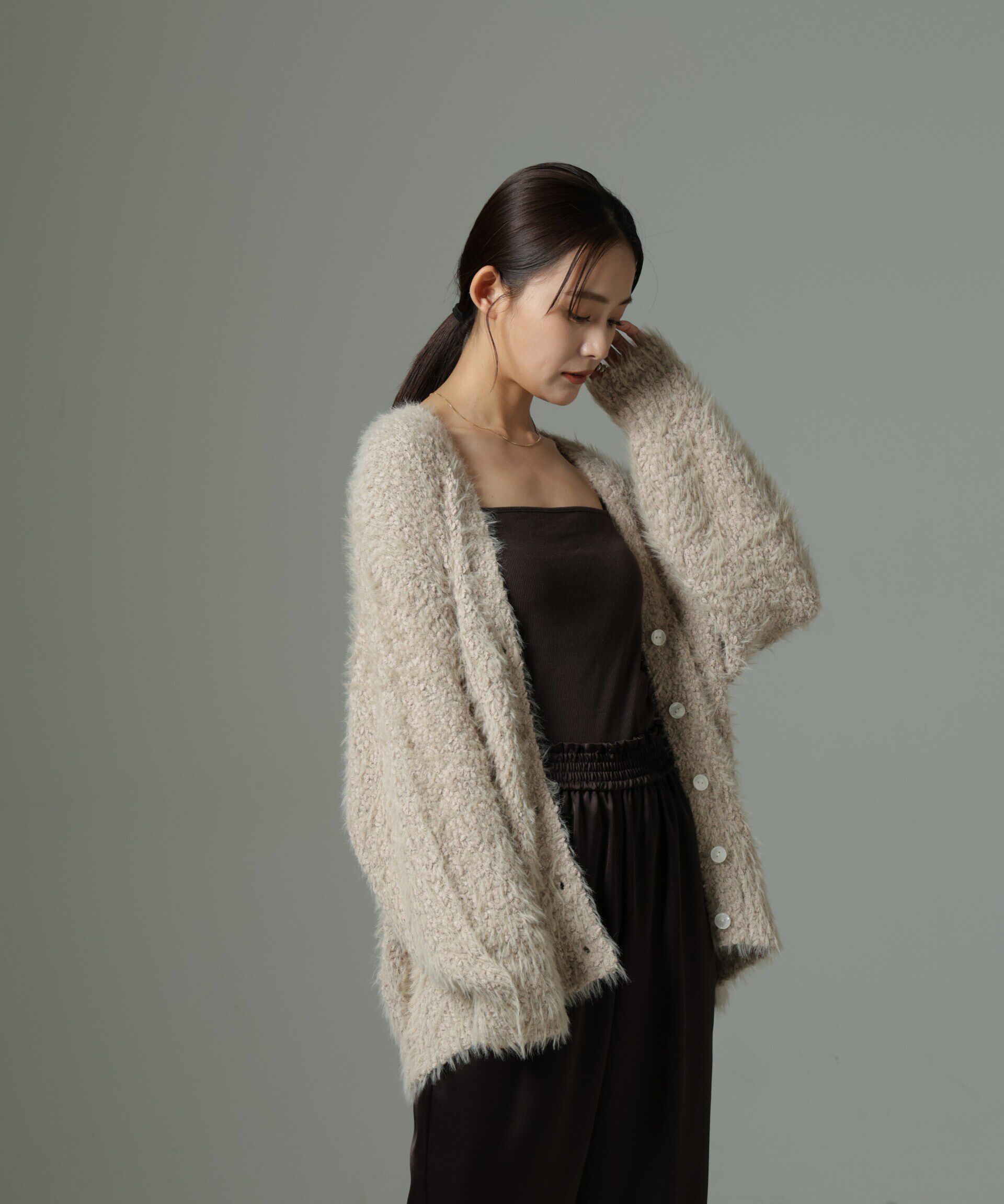 nano･universe「ファンシーシャギーカーディガン」|ニット・セーター|