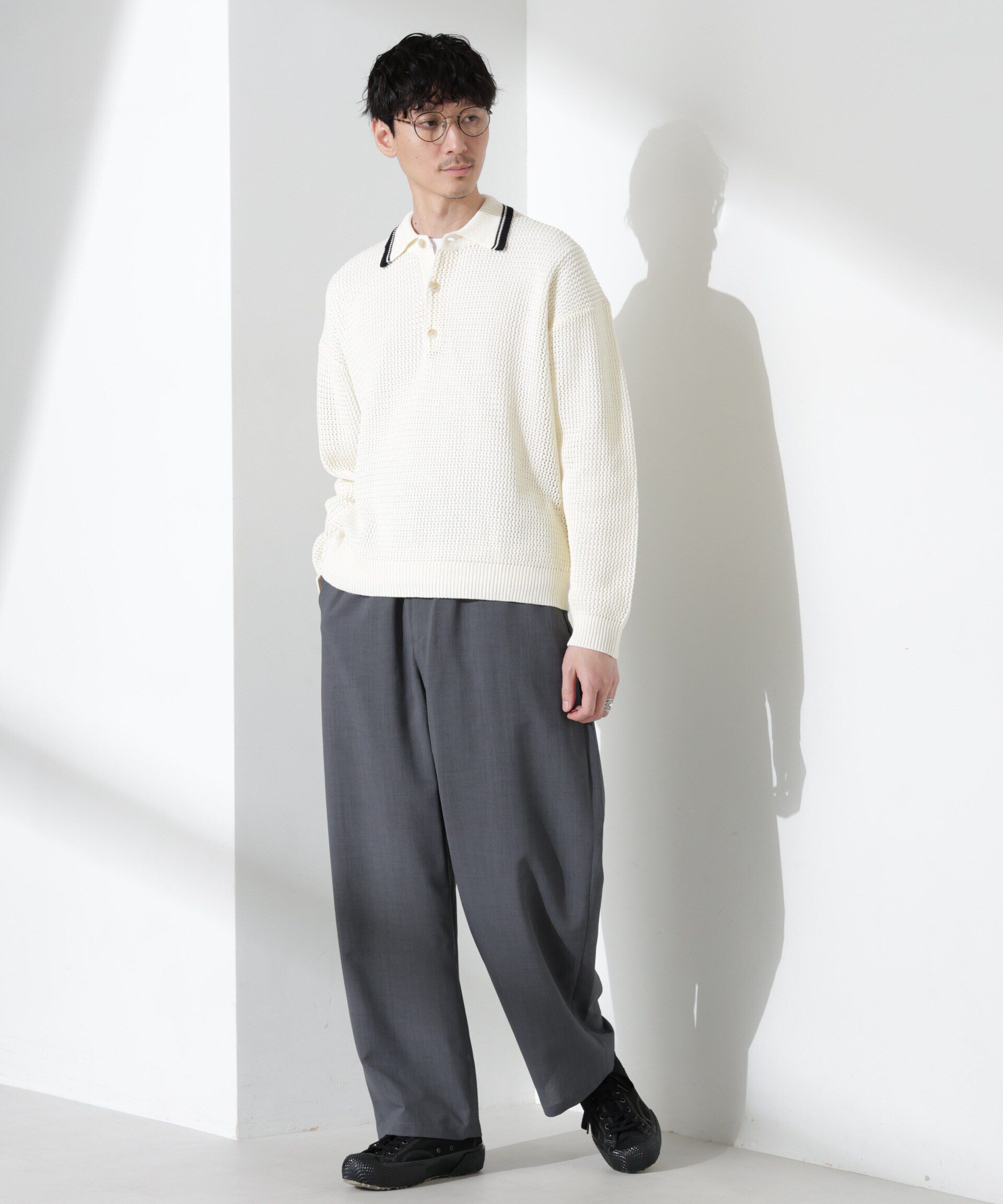 nano･universe「ローゲージ ニットポロ」|ニット・セーター|