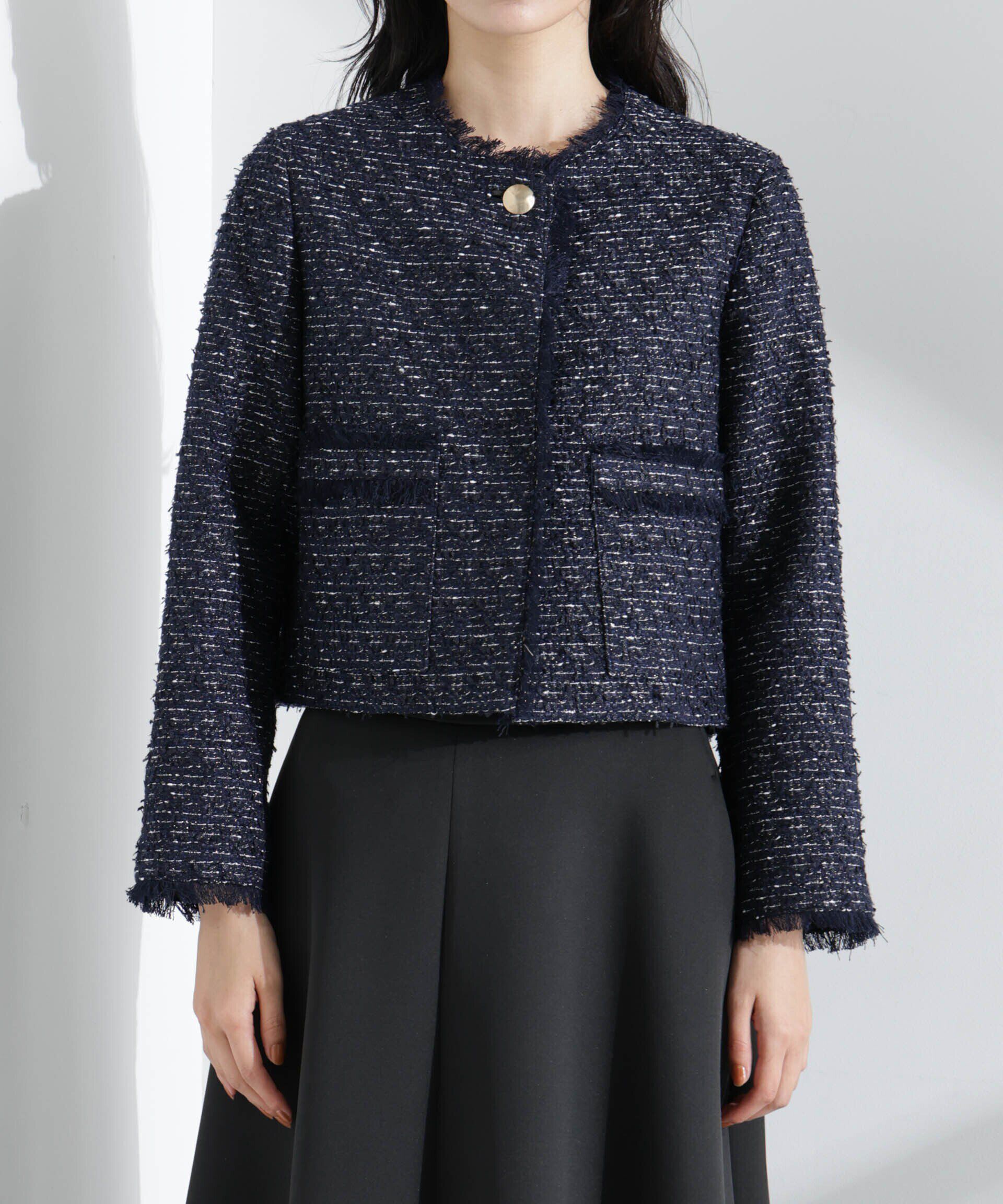 nano･universe「コンパクトツィードジャケット」|テーラードジャケット|