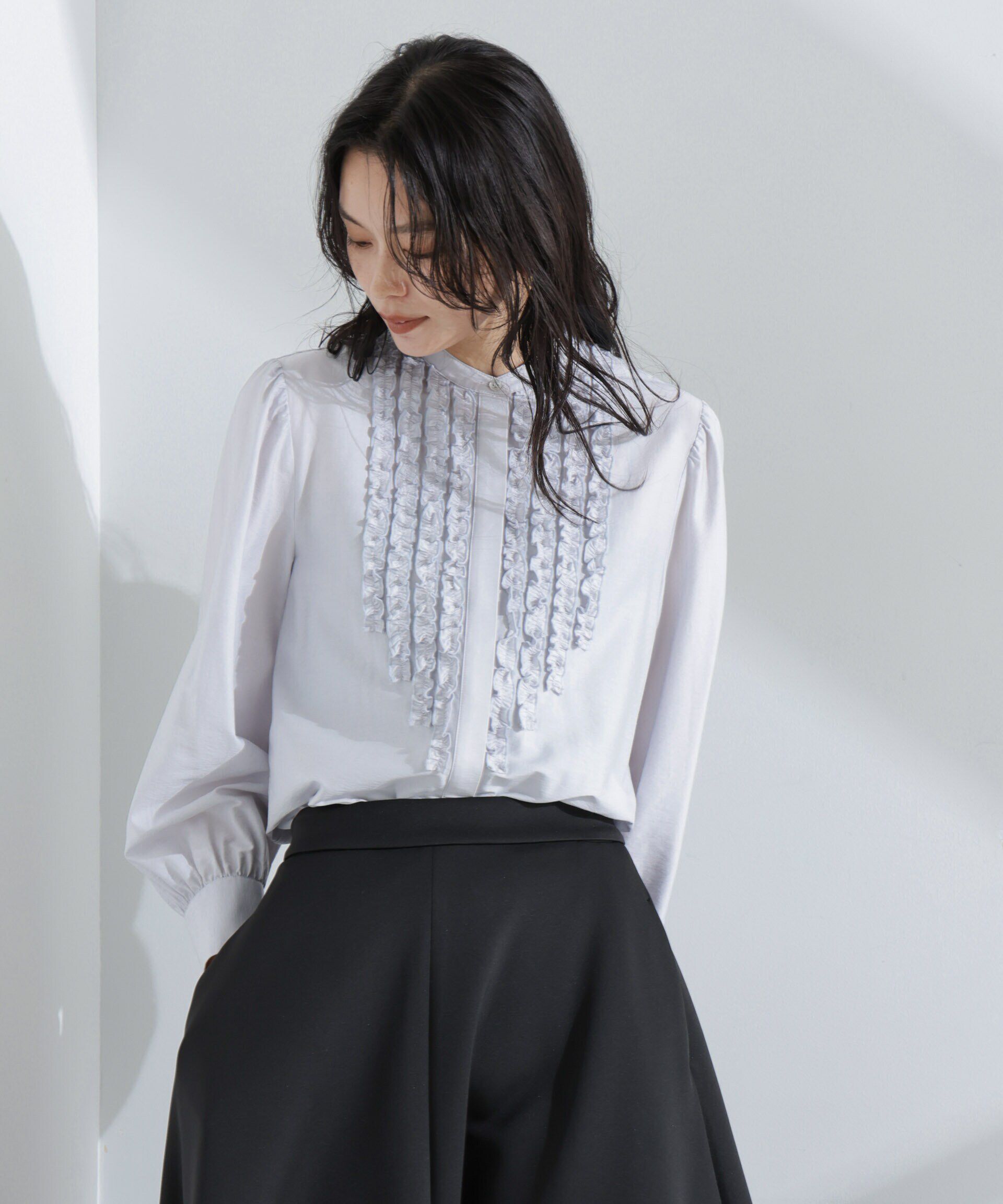 nano･universe「フリルブラウス」|シャツ・ブラウス|