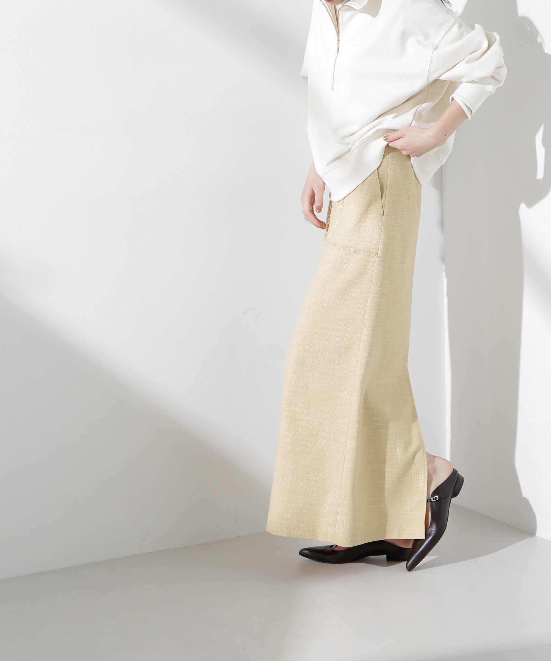 nano･universe「フリンジアウトポケットIラインスカート」|スカート|