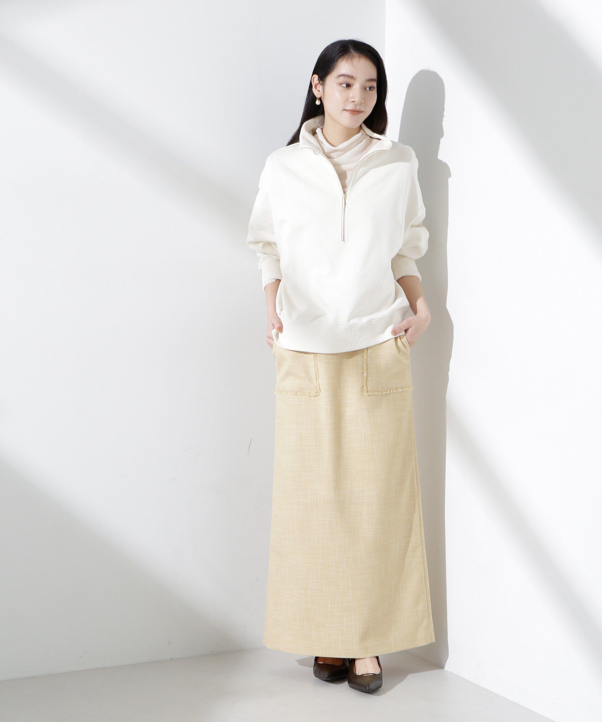 nano･universe「フリンジアウトポケットIラインスカート」|スカート|