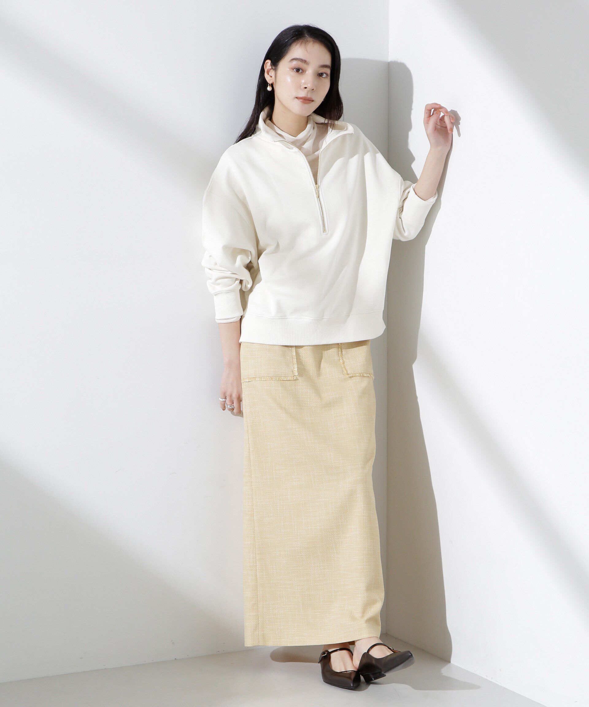 nano･universe「フリンジアウトポケットIラインスカート」|スカート|