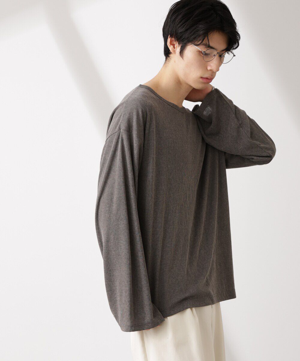 nano･universe「WEB限定/セミシアークルーネックプルオーバー 長袖」|Tシャツ・カットソー|