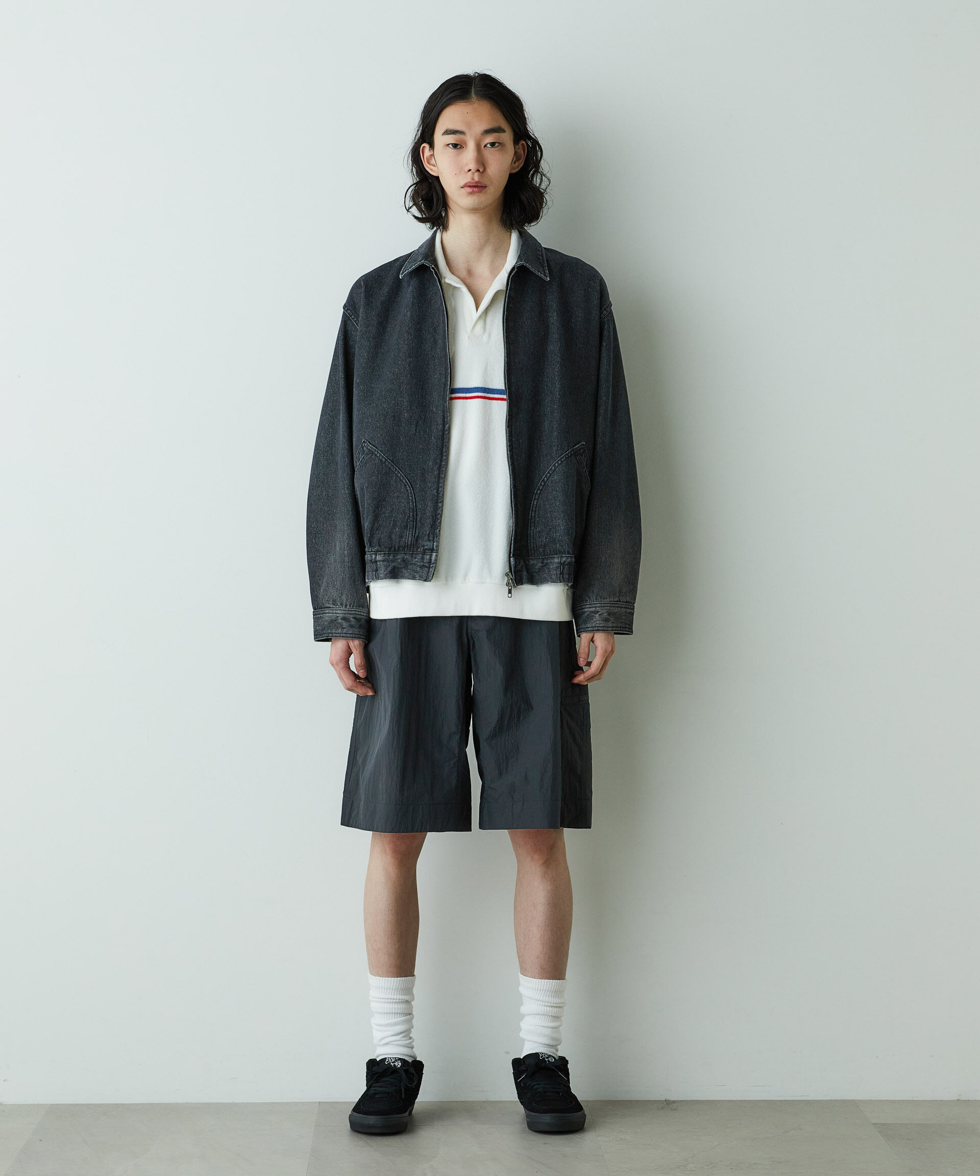 nano･universe「「HOTEL PALACE」オテルパラス 11.5ozバイオブリーチデニムブルゾン」|ブルゾン・スタジャン|