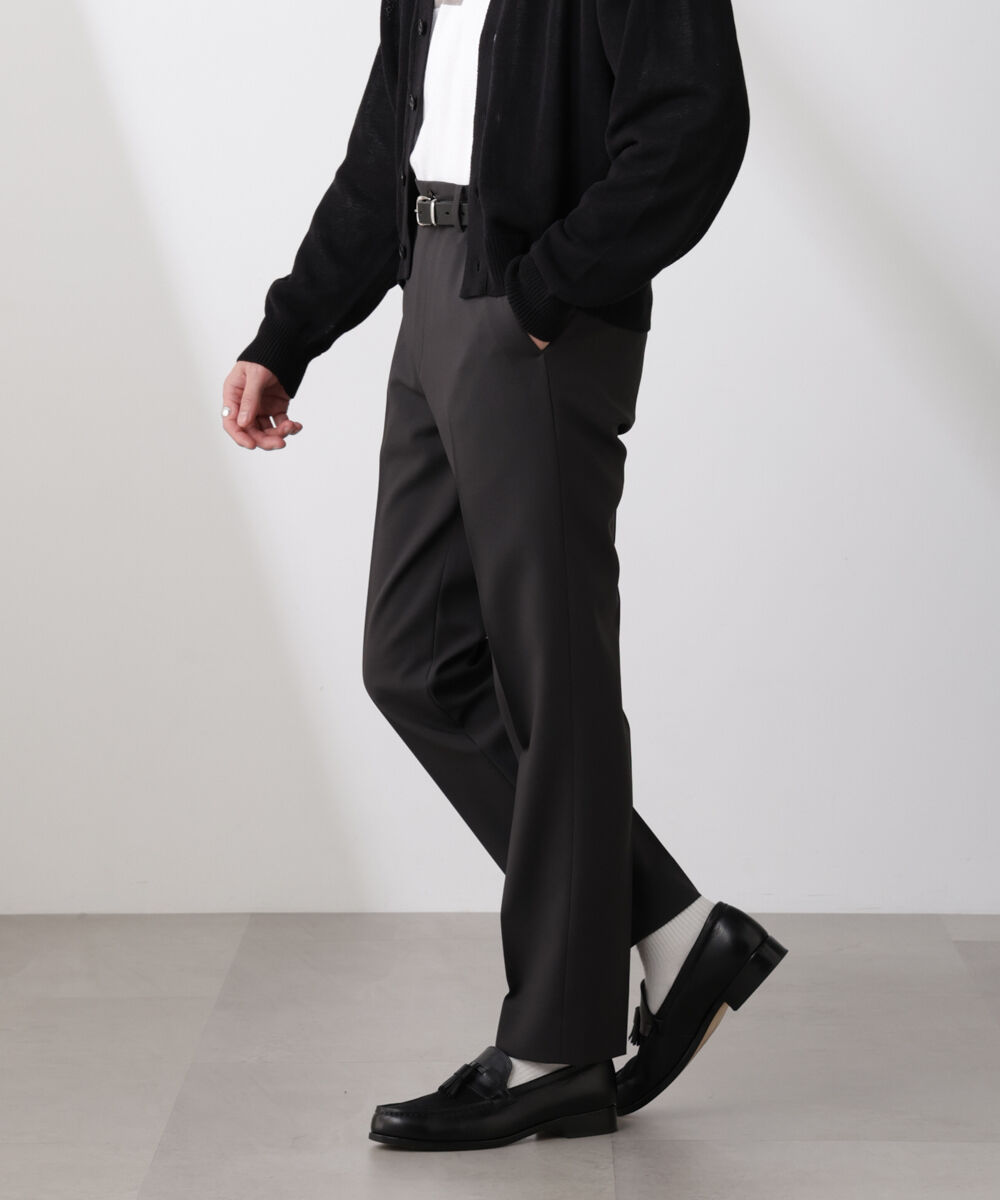 nano･universe「｢SOIGNE｣ECOPET(R)&times;AERO ツイルストレッチスラックス」|チノ|チャコール3