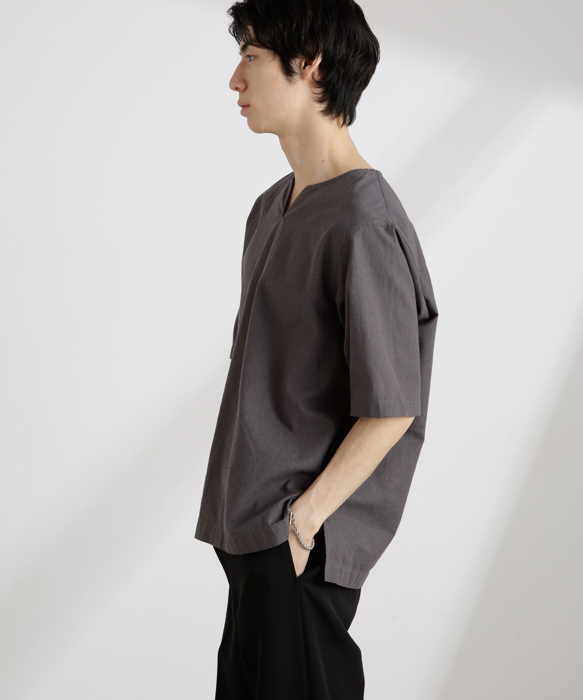 nano･universe「クールマックスリネン プルオーバーシャツ」|シャツ・ブラウス|