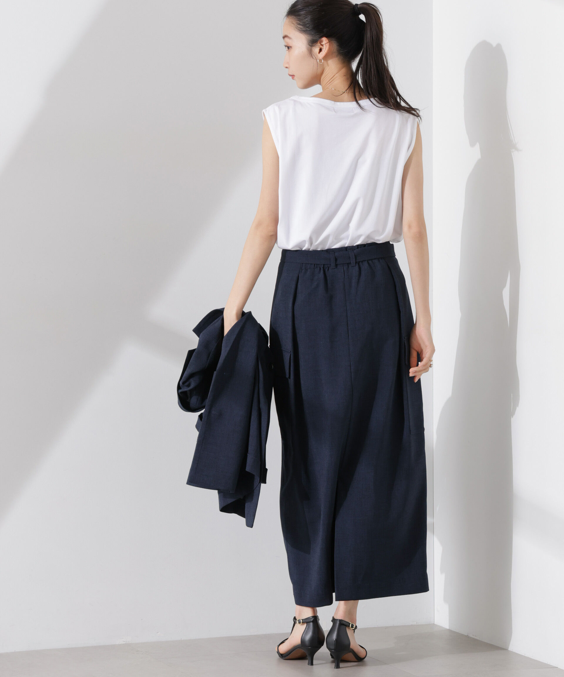 nano･universe「多機能素材ベルト付ポケットディティールスカート（セットアップ可）」|スカート|