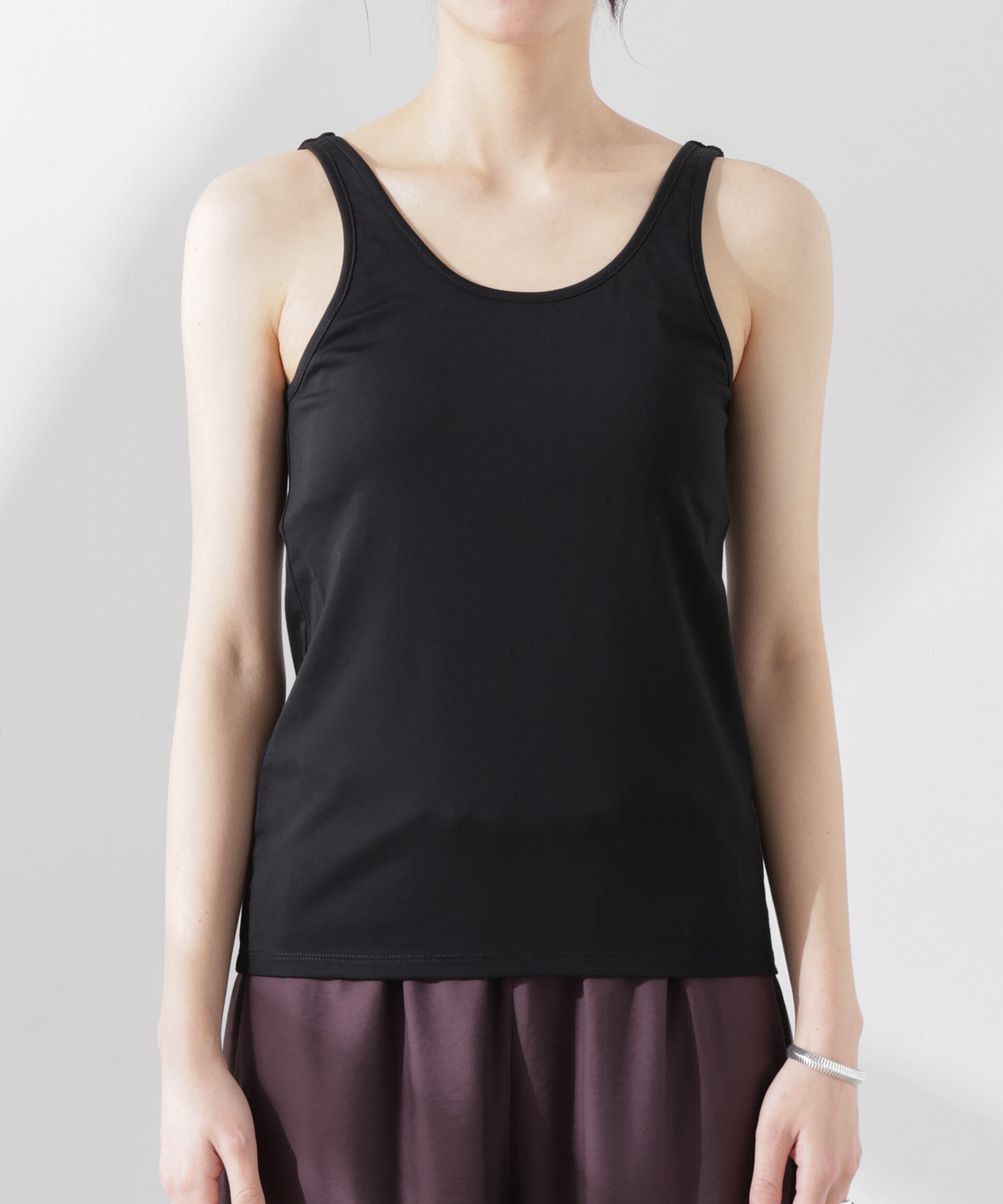 nano･universe「ストレッチポンチカップ付きバックオープンタンクトップ」|Tシャツ・カットソー|