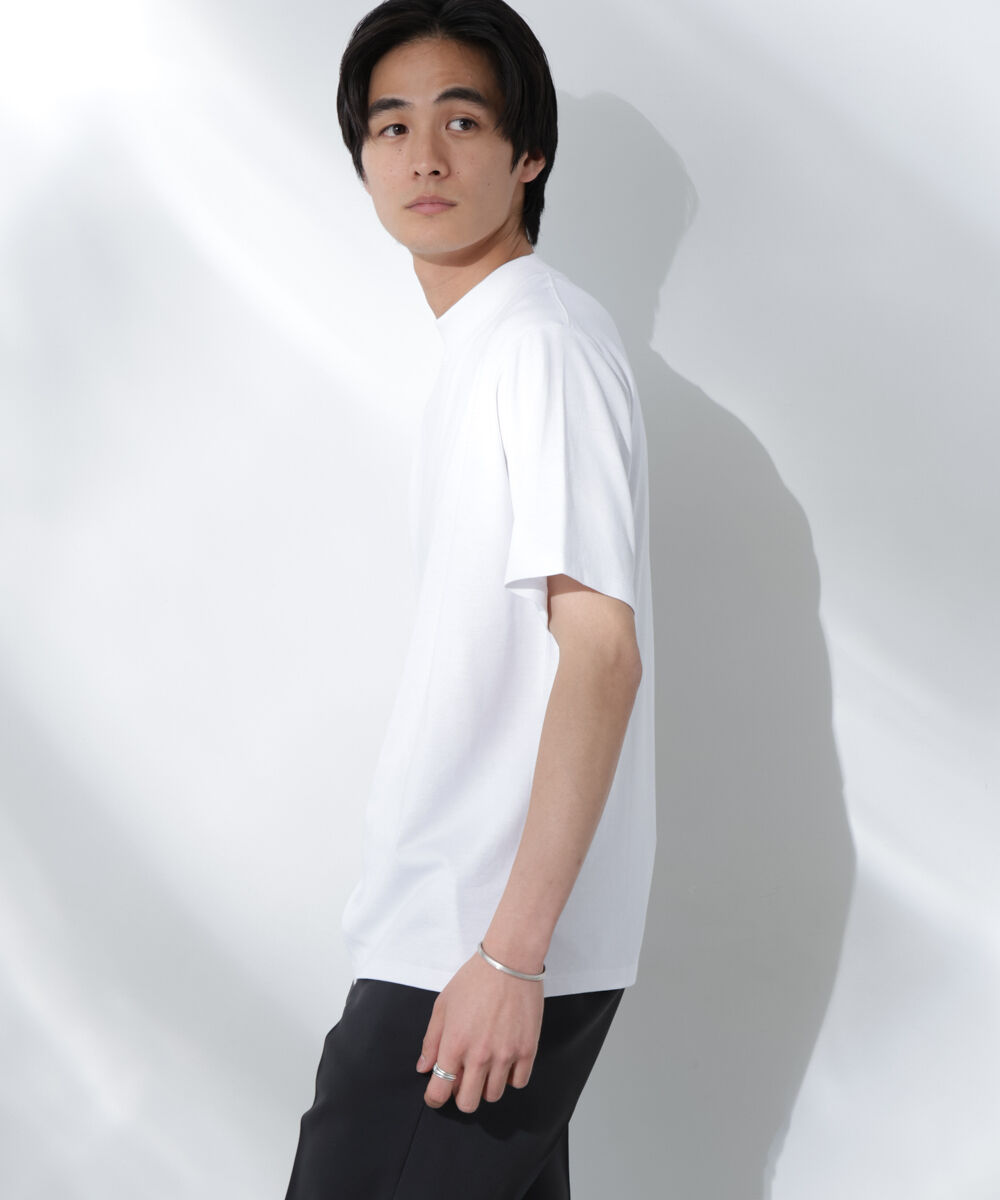 nano･universe「Anti Soaked(R)  汗染み防止 モックネックレギュラーシルエットTシャツ」|Tシャツ・カットソー|