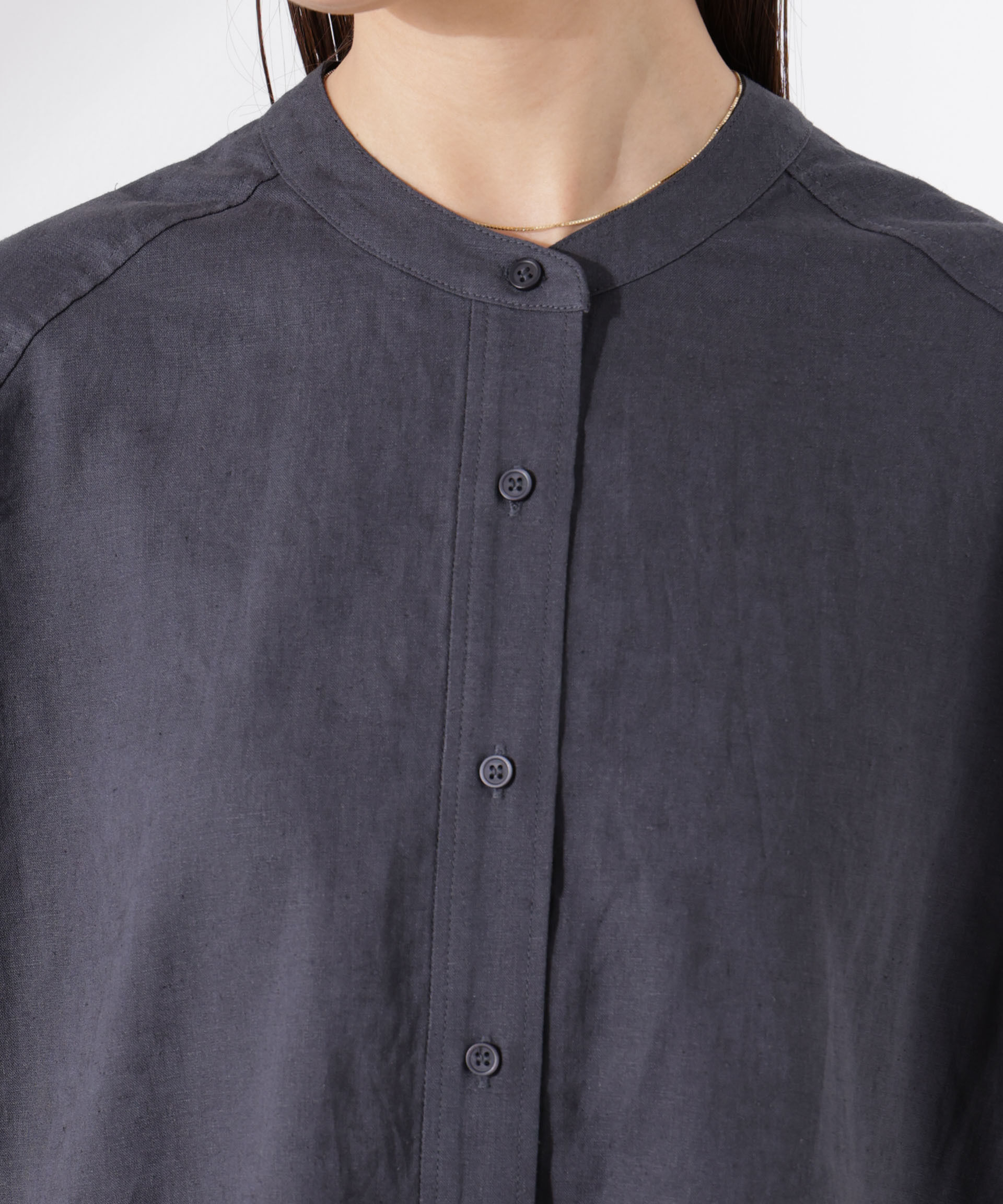 nano･universe「Anti Smell Linen フレンチスリーブシャツ」|シャツ・ブラウス|