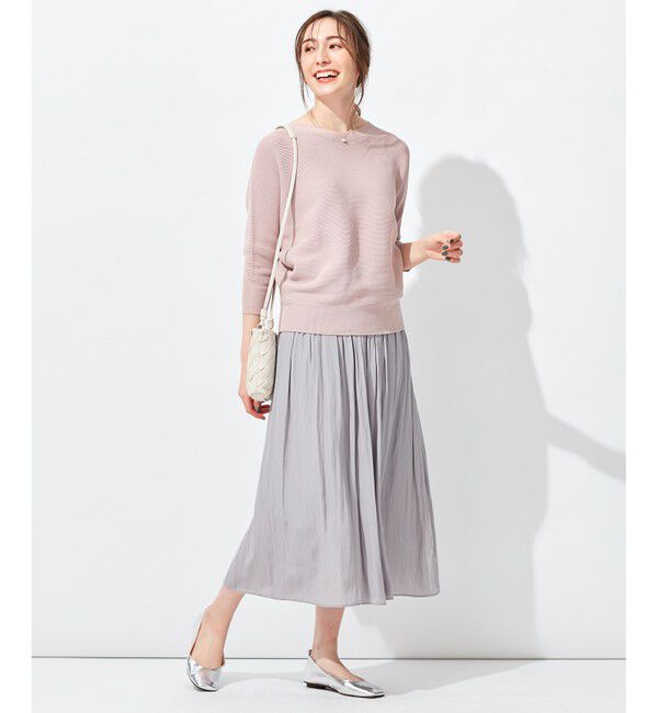 自由区「【洗える】コットンストレッチホールガーメント プルオーバーニット」|ニット・セーター|