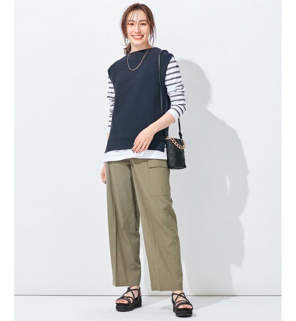 自由区「【洗える/シーズンレス】コットンストレッチホールガーメント ニットベスト」|ベスト・ジレ|