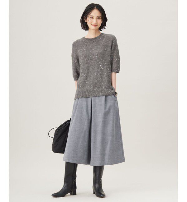 自由区「【アンサンブル対応・洗える】スパンコールプルオーバー ニット」|ニット・セーター|
