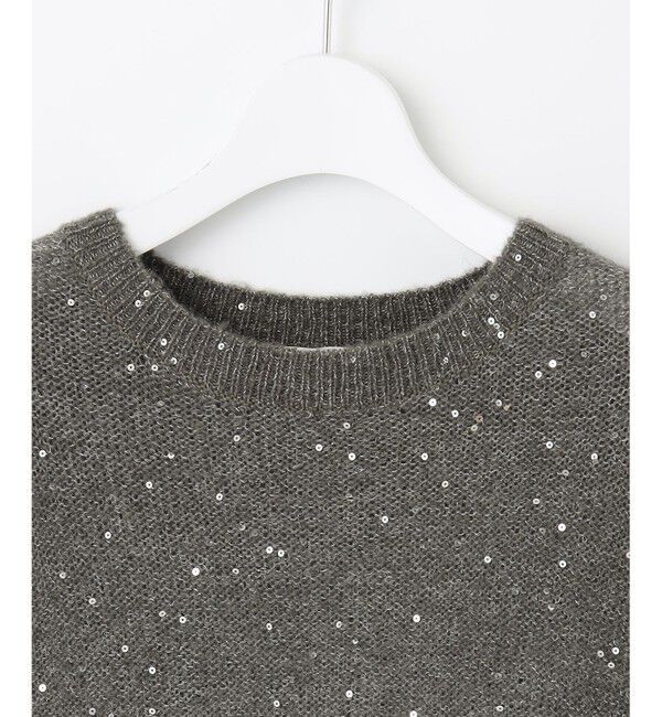 自由区「【アンサンブル対応・洗える】スパンコールプルオーバー ニット」|ニット・セーター|