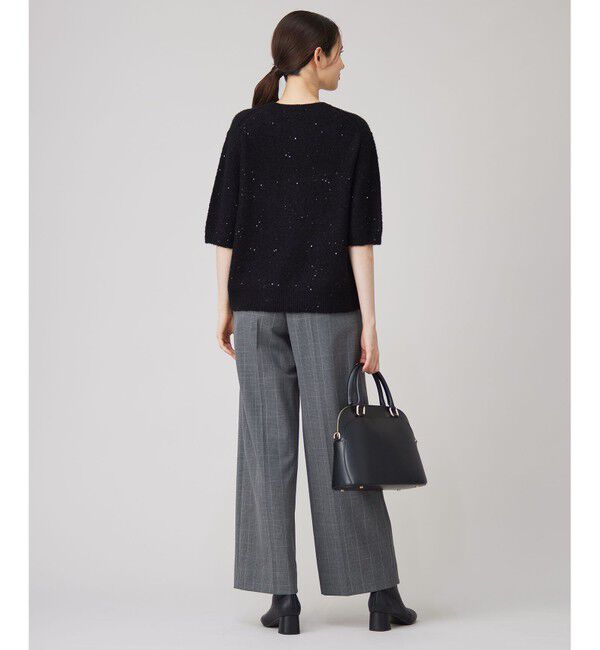 自由区「【アンサンブル対応・洗える】スパンコールプルオーバー ニット」|ニット・セーター|