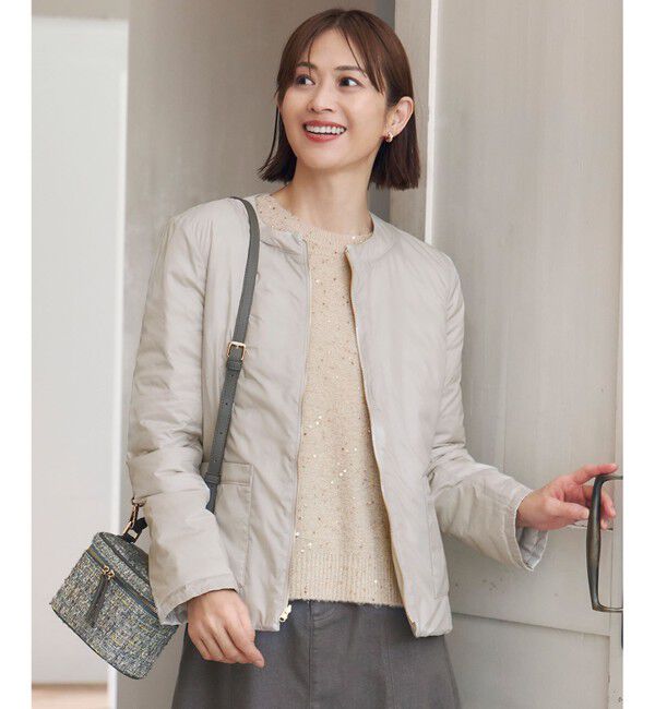 自由区「【アンサンブル対応・洗える】スパンコールプルオーバー ニット」|ニット・セーター|ベージュ