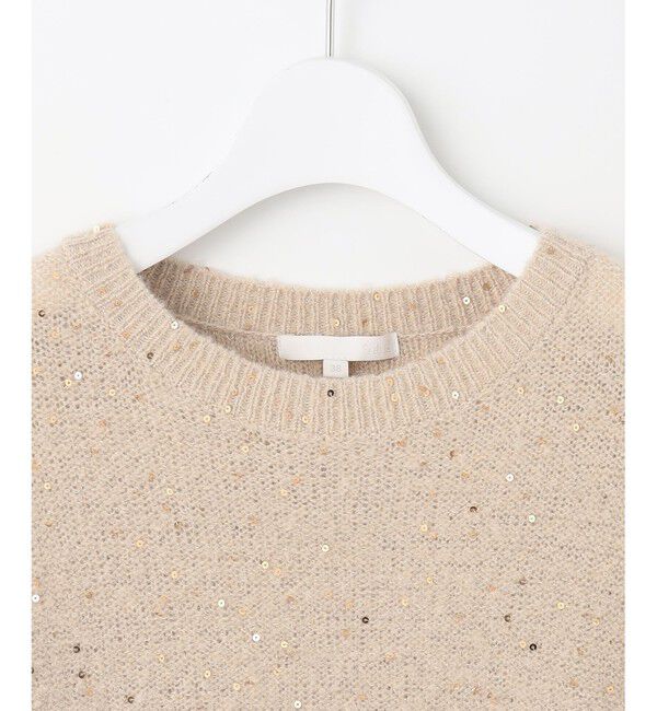 自由区「【アンサンブル対応・洗える】スパンコールプルオーバー ニット」|ニット・セーター|