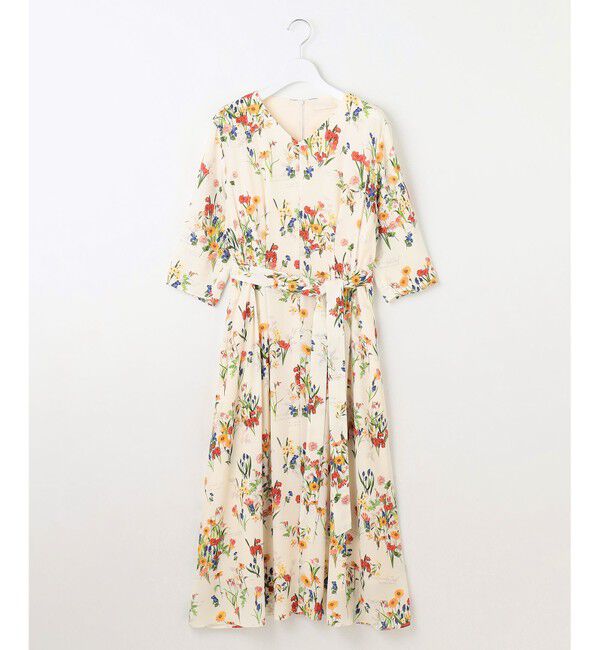 自由区「【洗える】フラワーガーデンプリント ワンピース」|ワンピース|