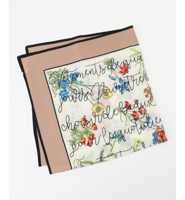 自由区「フラワープリントレター スカーフ」|バンダナ・スカーフ|