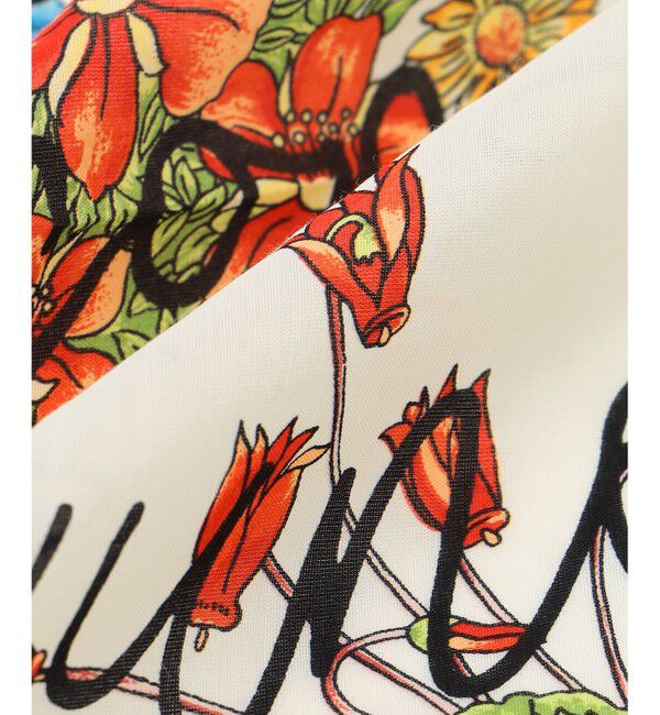 自由区「フラワープリントレター スカーフ」|バンダナ・スカーフ|