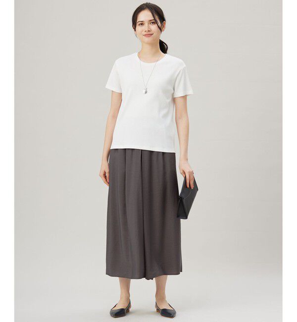 自由区「【ドラマ「明日はもっと いい日になる」着用】ソフトリブ Tシャツ」|Tシャツ・カットソー|