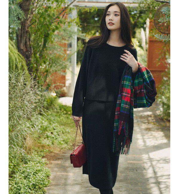 23区「カシミヤ チェック柄 ストール」|ストール|