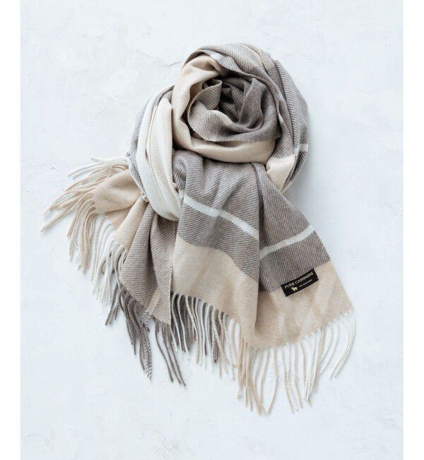 23区「カシミヤ チェック柄 ストール」|ストール|