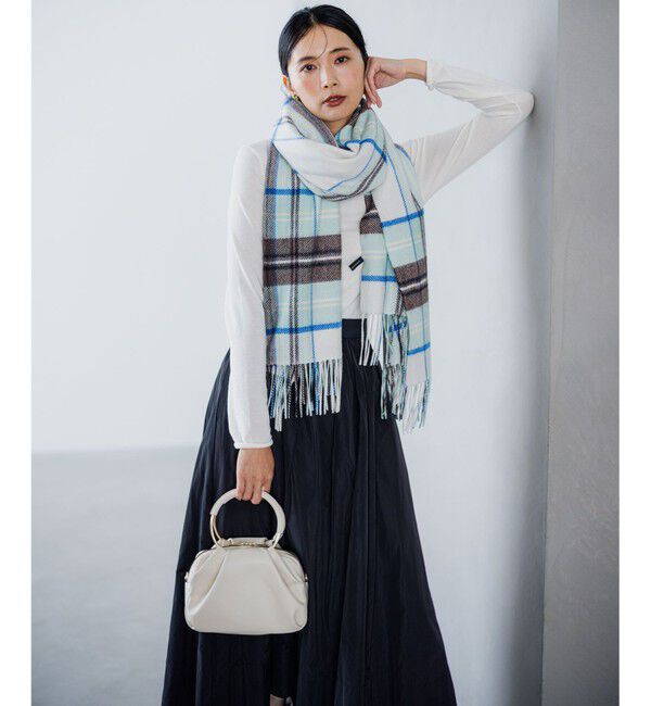 23区「カシミヤ チェック柄 ストール」|ストール|