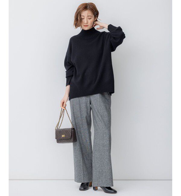 23区「【洗える】ウールカシミヤ ハイネック ニット」|ニット・セーター|