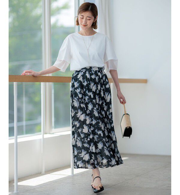 23区「【洗える】Ratti シャドーフラワープリント スカート」|スカート|