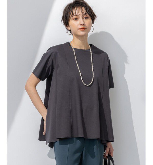 23区「【GLOW6月号掲載/汗じみ防止】スムースデザイン フレア  Tシャツ」|Tシャツ・カットソー|グレー系