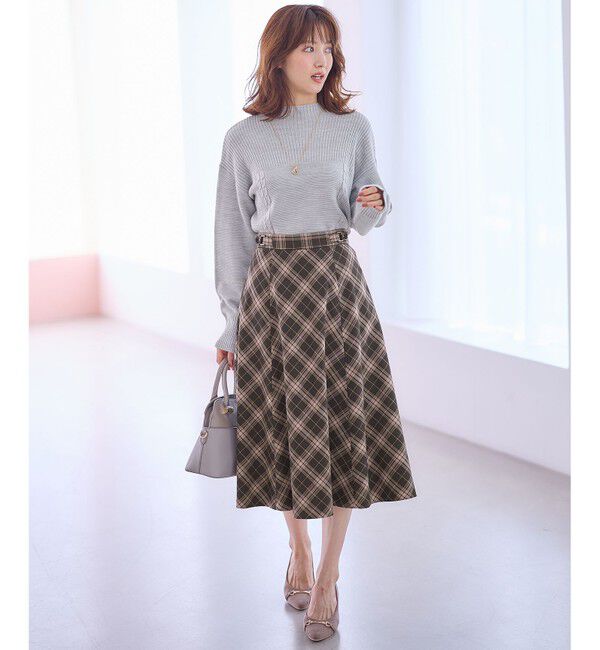 ANY SIS「【洗える】ベルトポイントフレア スカート」|スカート|