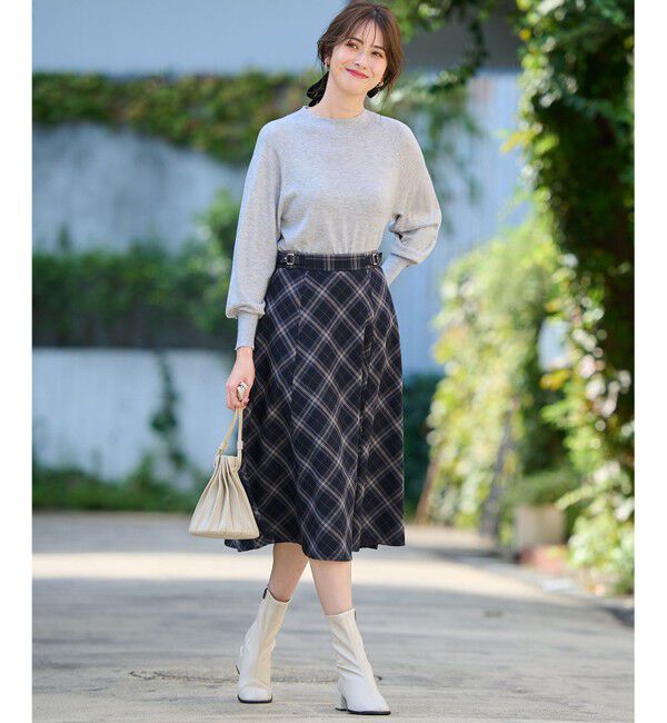 ANY SIS「【洗える】ベルトポイントフレア スカート」|スカート|