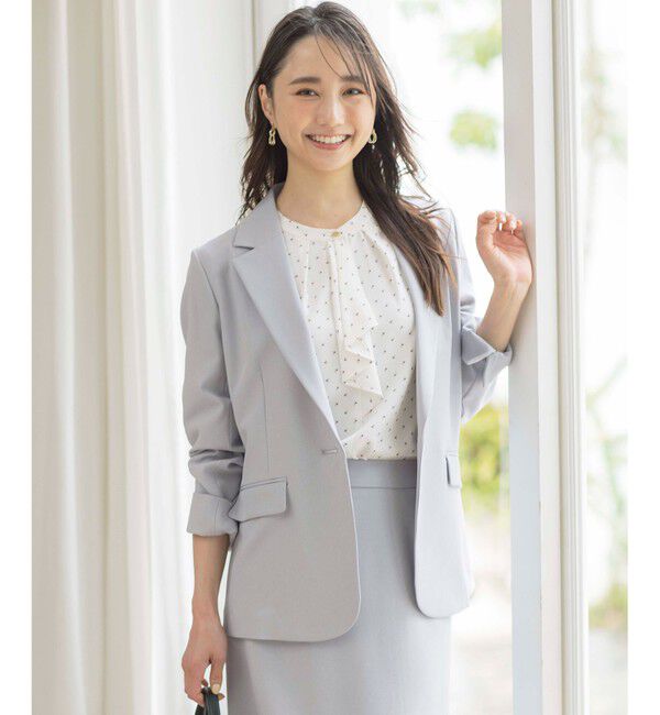 any SiS「【UVカット / 接触冷感 / 吸水速乾】スマートビューティストレッチ テーラードジャケット」|テーラードジャケット|ブルーグレー