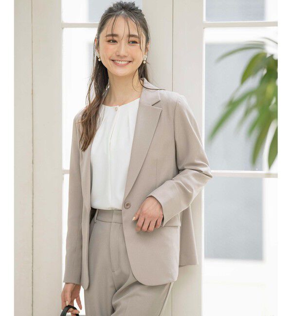 any SiS「【UVカット / 接触冷感 / 吸水速乾】スマートビューティストレッチ テーラードジャケット」|テーラードジャケット|グレージュ